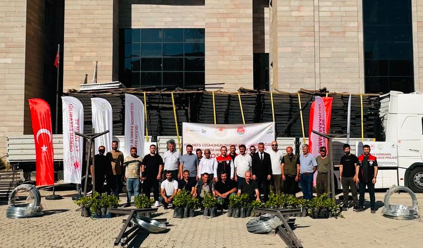Şırnak'ta üreticiye bağcılık malzemesi dağıtıldı