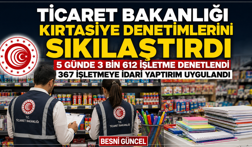 5 günde 3 bin 612 kırtasiye işletmesi denetlendi