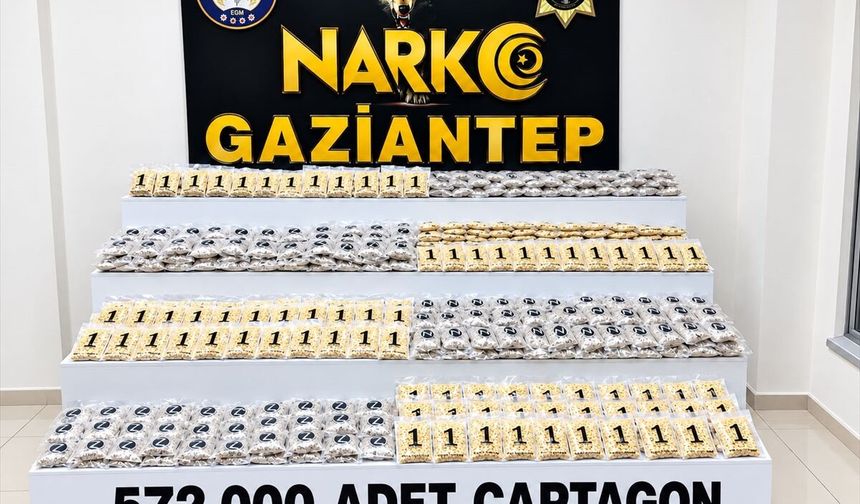 Gaziantep'te 572 Bin Yasa Dışı Madde Hap Ele Geçirildi