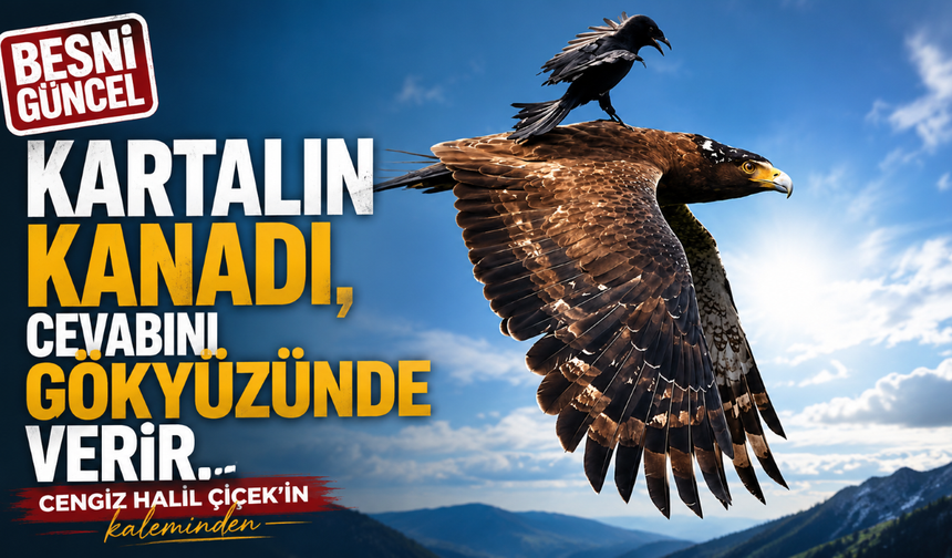 Kartalın kanadı, cevabını gökyüzünde verir..
