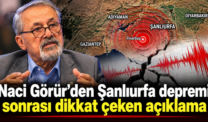 Naci Görür, Şanlıurfa depremi sonrası bölgeye dikkat çekti