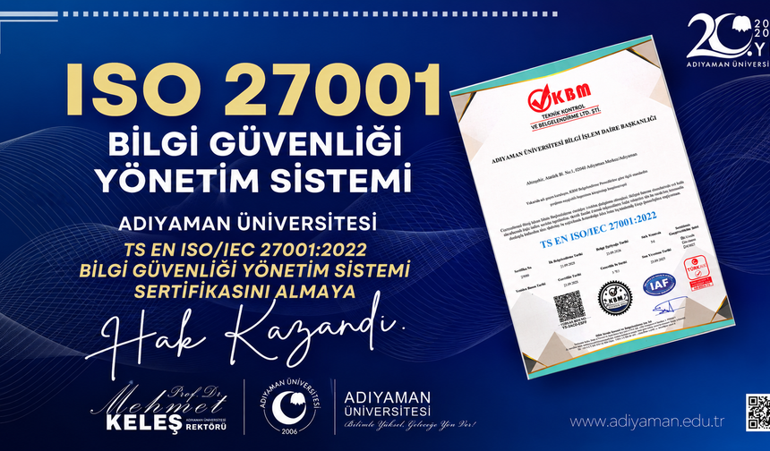 Adıyaman Üniversitesinin Bilgi Güvenliği Tescillendi