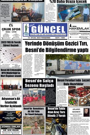 BESNİ GÜNCEL GAZETESİ 14.09.2023