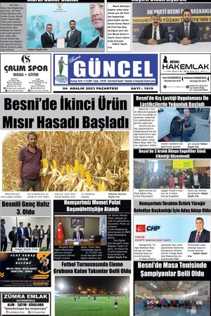 BESNİ GÜNCEL GAZETESİ 04.12.2023