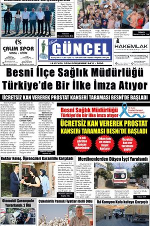 BESNİ GÜNCEL GAZETESİ 19.09.2024