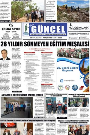 BESNİ GÜNCEL GAZETESİ 26.09.2024