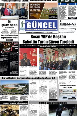 BESNİ GÜNCEL GAZETESİ 28.10.2024