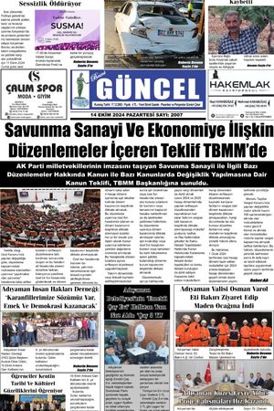 BESNİ GÜNCEL GAZETESİ 14.10.2024