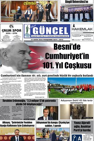 BESNİ GÜNCEL GAZETESİ 31.10.2024