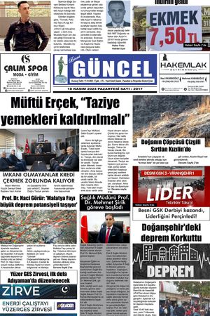 BESNİ GÜNCEL GAZETESİ 18.11.2024