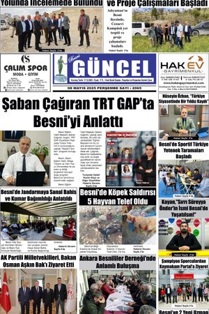 BESNİ GÜNCEL GAZETESİ 08 Mayıs 2025