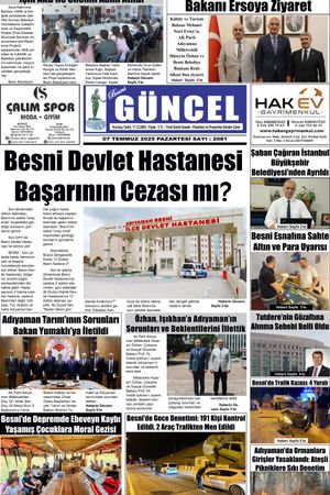 BESNİ GÜNCEL GAZETESİ 07 Temmuz 2025