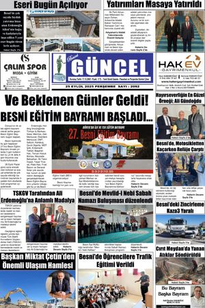 BESNİ GÜNCEL GAZETESİ 05 KASIM 2025